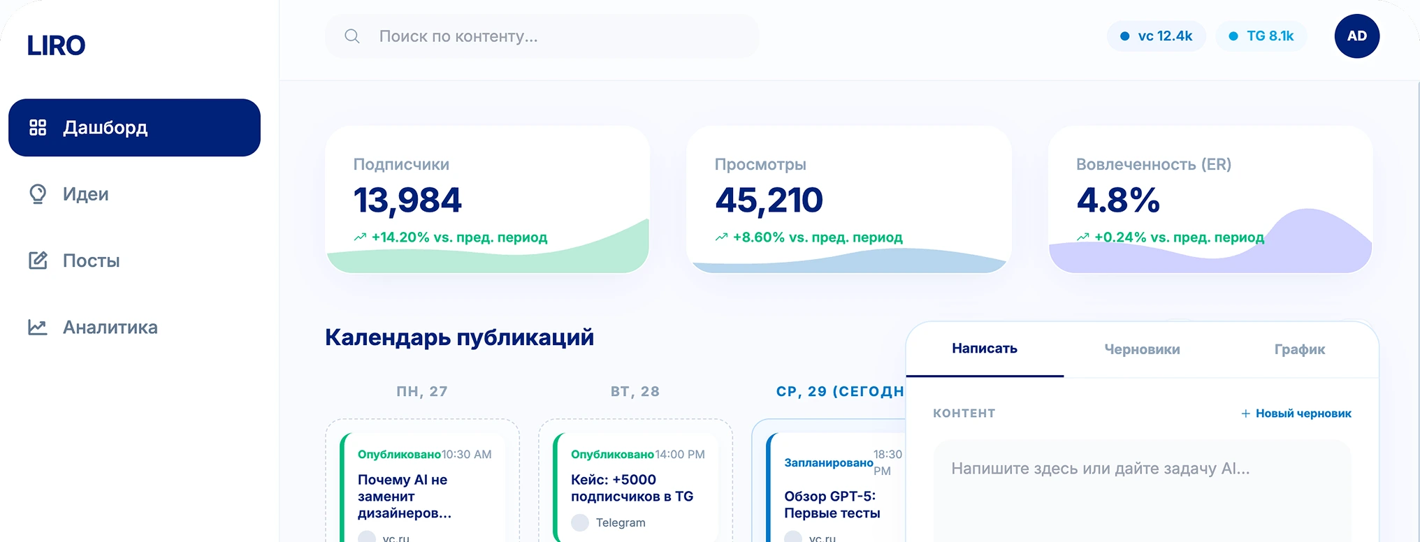 Интерфейс LIRO